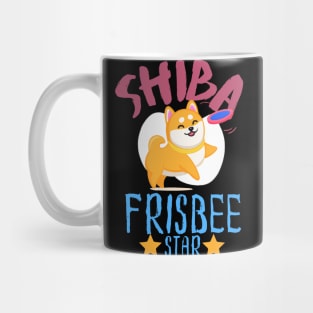 Shiba Frisbee Star, Cute Kawaii Shiba Inu, Frisbee Mug